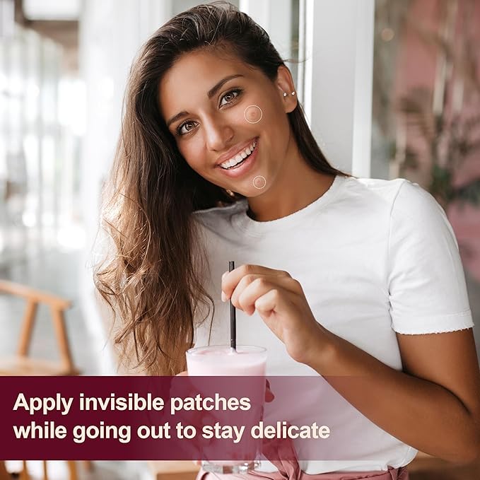 Pimple Patches for Face (300 Counts), Hydrocolloid Acne Patches for Face, Covering Blemishes, Invisible Pimple Patches, Round Shape Zit Covers, Not Tested on Animals, 4 Sizes