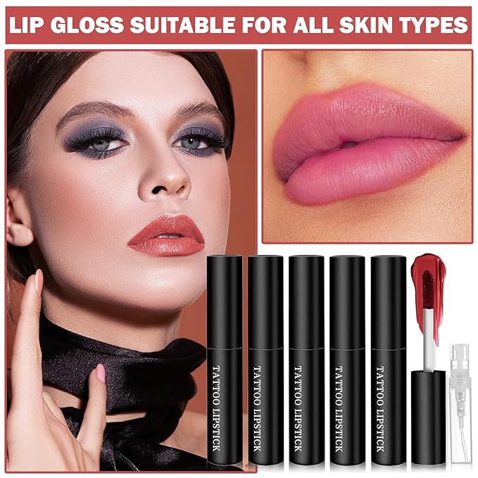 AWCCXMYM 5 Colors Peel Off Lip Stain Lip Long