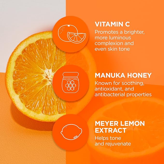 Andalou Naturals Brightening Meyer Lemon + Vitamin C Creamy Cleanser | Gentle Face Wash to Even Tone & Boost Glow | Aloe Vera & Natural Ingredients | For Dull Skin | 6 oz