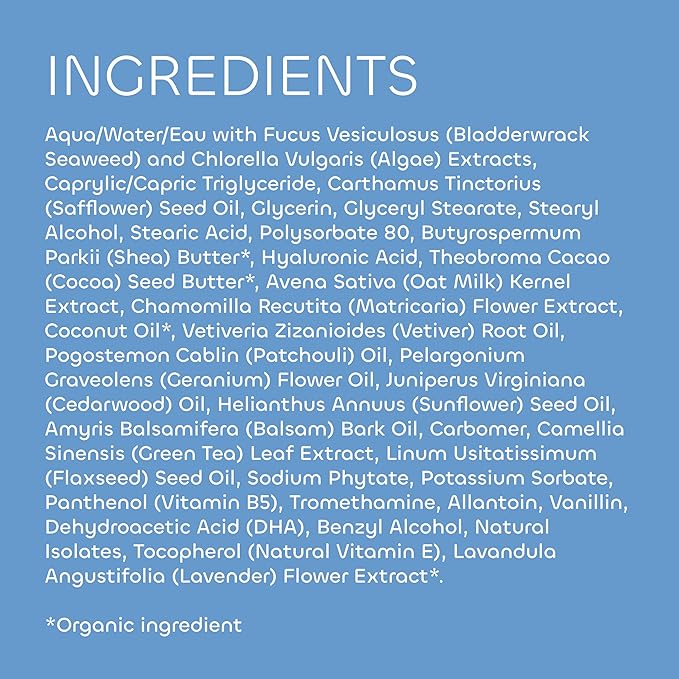 Seaweed Bath Co. Calm Body Cream, Vetiver Geranium Scent, 6 Ounce, Sustainably Harvested Seaweed, Oat Milk, Chamomile