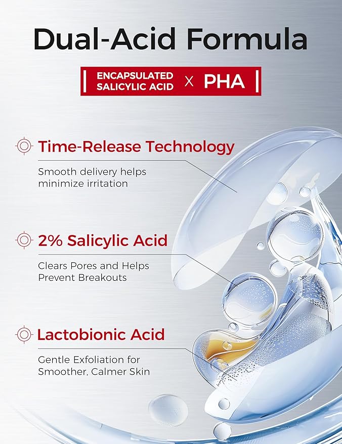 Salicylic Acid Acne Serum – Anti Acne Face Serum with 2% Salicylic Acid, Niacinamide, Centella & PHA – Pore Minimizer, Oil Control, Dark Spot Treatment, Single-Use Vials, 1 Fl.oz