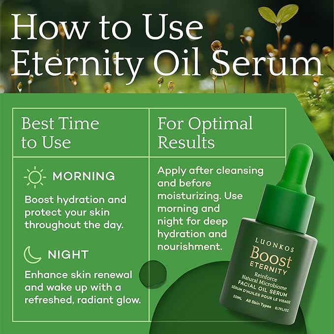 Eternity Oil Face Serum 20ml - Deep Hydration & Soothing for All Skin Types, with Forest Microbes, Squalane and Vitamin E - Revitalizes and Strengthens Skin Barrier