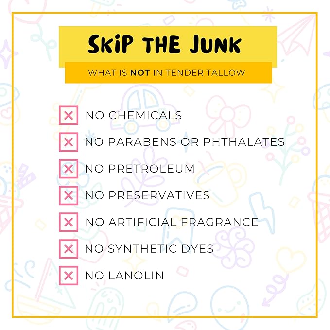 100% Grass Fed Beef Tallow Cream - All-Natural Whipped Tallow Balm for Babies and Kids - Fast-Drying, Moisturizing, Hypoallergenic Tallow Lotion (2 oz., Lavender Vanilla)