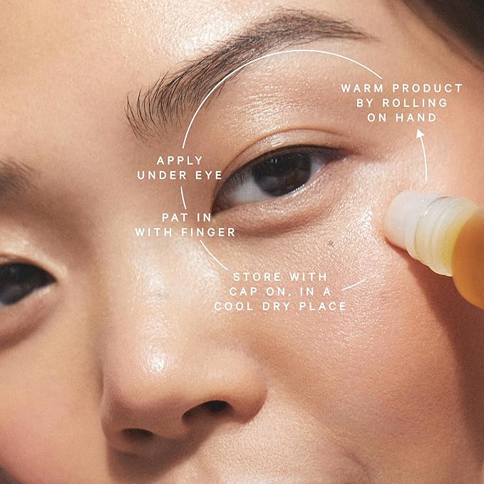 KORA Organics Noni Radiant Hydrating Under Eye Oil Roller, Smooth & Tone, Certified Organic, Cruelty Free Eye Serum - Delicate Eyebag Remover - Travel Essential for Puffy Face & Wrinkes - 0.34 Fl Oz