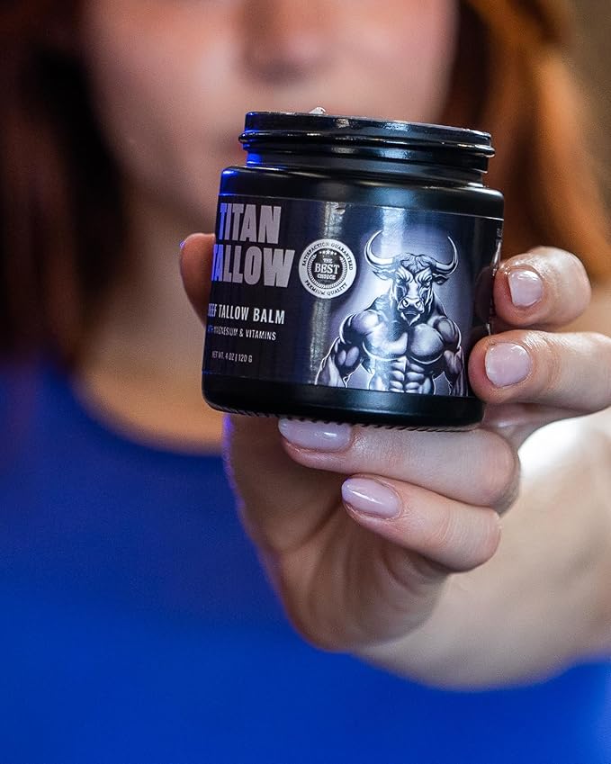 Beef Tallow for Skin, Face & Body Balm with Magnesium for Sleep, Leg Cramps & Pain, Muscle Relaxation, Moisturizing Topical Cream - Organic Grass-Fed & Grass-Finished Tallow, Manuka Honey Lotion