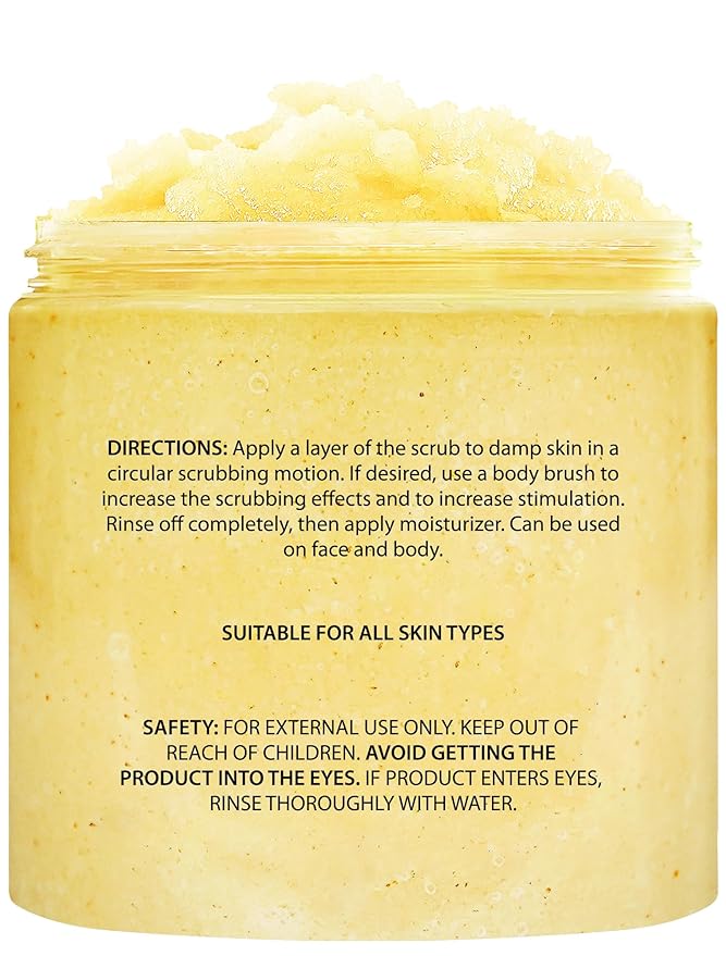 Brooklyn Botany Sweet Orange Body Scrub - Moisturizing and Exfoliating Body, Face, Hand, Foot Scrub - Fights Stretch Marks, Fine Lines, Wrinkles - Great Gifts for Women & Men - 10 oz