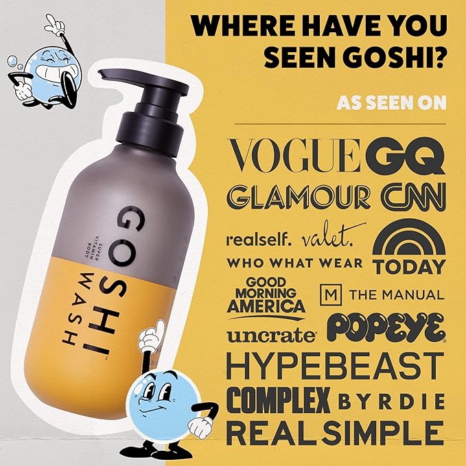 GOSHI Super Vitamin Body Wash 20 oz - pH-Balanced Exfoliating Body Wash for Men and Women - For All Skin Types