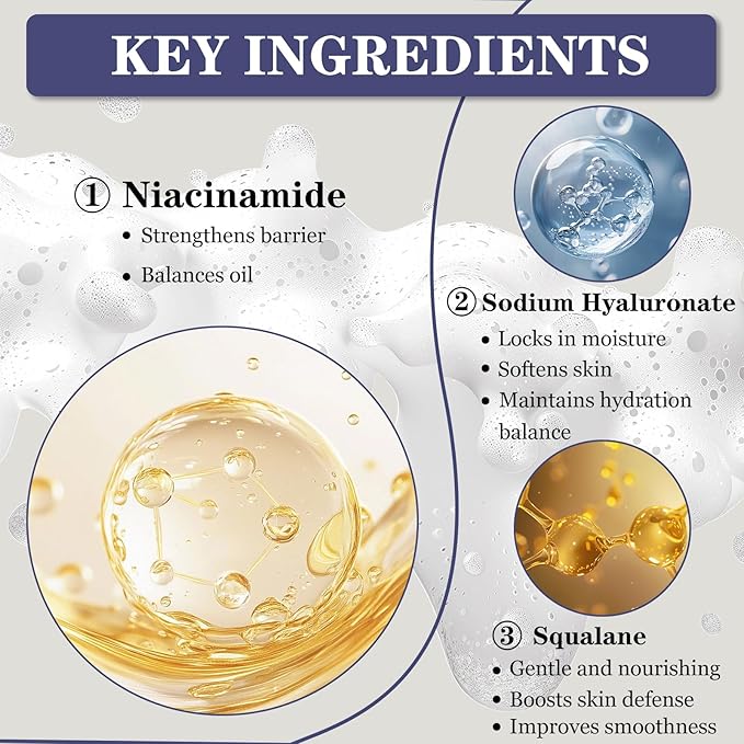 SINPIN aobenz Gentle Face Cleanser with Scrubber - Foaming Facial Cleanser for Dry, Sensitive, Oily, Acne Skin | Natural Face Wash for Women & Men, Niacinamide & Hyaluronic Acid | Hydrating, 3.38 FL