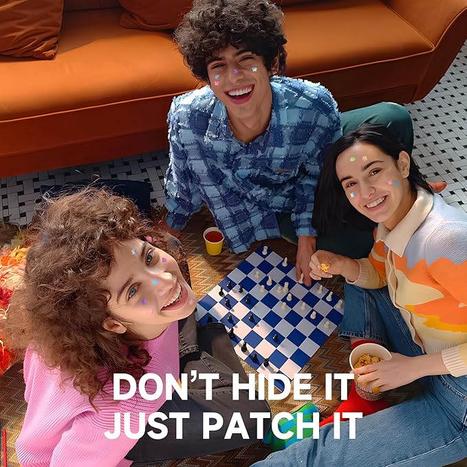 Cute Blue Star Acne Patch with Salicylic Acid, Hydrocolloid Pimple Stickers Iridescent Colors 48 Pcs, Fashion Zits Blemishes Breakouts Patches