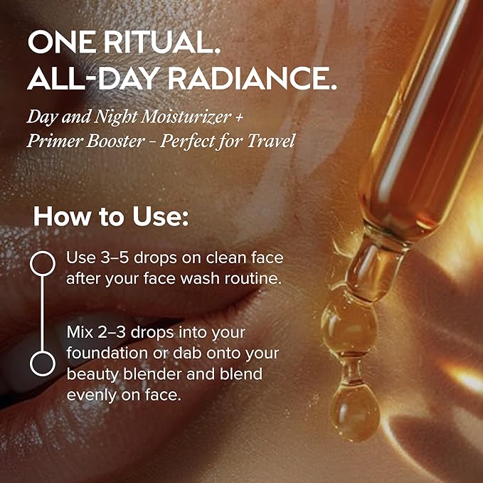 ZAAINA Extra Glow Face Serum – Hydrating Face Oil for Dry, Dull & Sensitive Skin – Lightweight Moisturizer & Natural Primer for Makeup – With Rosehip Oil, Pumpkin Seed & Vitamin E – 1oz Bottle