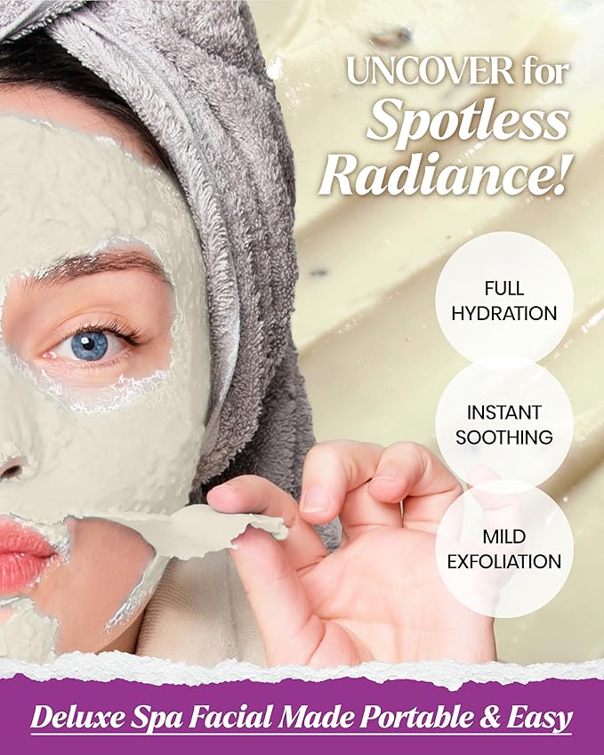 LINDSAY Lavender Modeling Mask Cup Pack - Korean Skin Care Face Mask Modeling Pack – Single-Use Hydrating Face Mask w/Spatula Spoon – Spa Facial Peel-off Mask (6 ea, 0.36 lb)