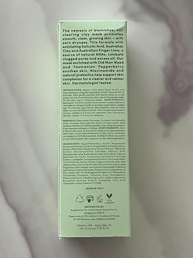 Sand & Sky Oil Control Blemish Clearing Clay Face Mask with Salicylic Acid & Niacinamide - Blemish Fighting Mask, Minimizes Redness, Tightens Pores