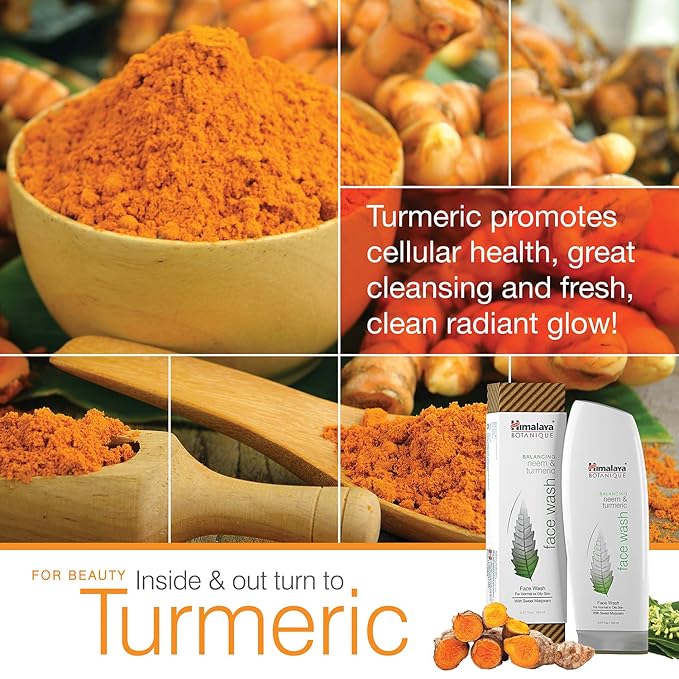 Himalaya Botanique Balancing Neem & Turmeric Face Wash, Dermatologically Tested, Vegan, Cruelty Free, Paraben Free, SLS Free, 5.07 Fl Oz, 150 ml