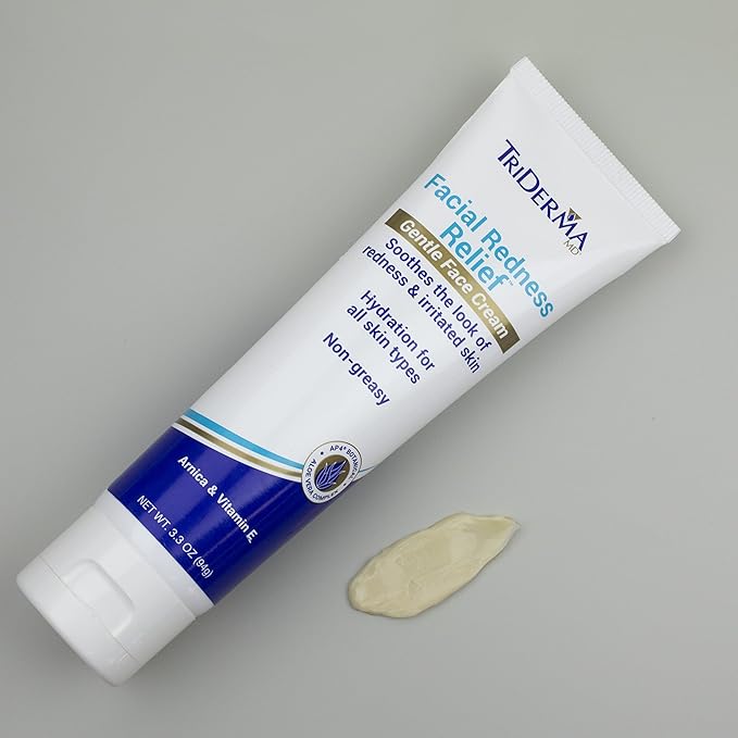 TriDerma Facial Redness Relief Gentle Face Cream (3.3 Ounces)