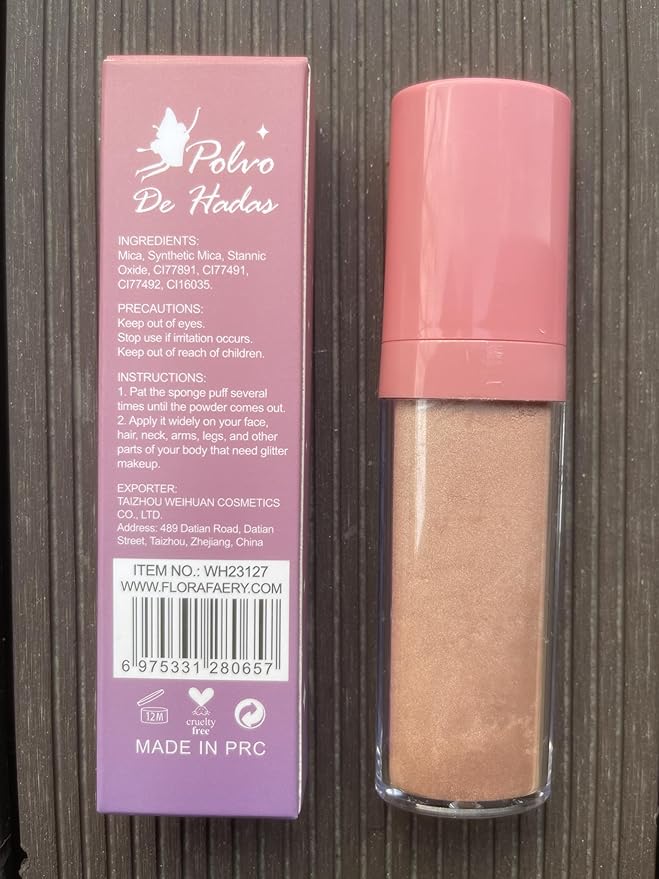 Polvo De Hadas Body Glitter Face Highlighter Powder Glow(Fairy Pink)