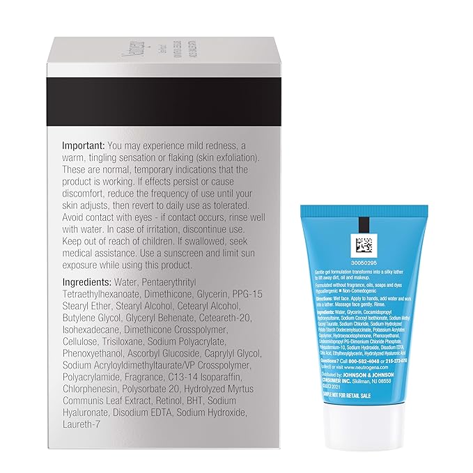 Neutrogena Rapid Tone Repair Retinol + Vitamin C Face Moisturizer, Dark Spot Corrector, Anti-Aging Face Cream for Even Tone 1.7 oz + Trial Size Hydro Boost Facial Cleanser, 0.5 fl. oz