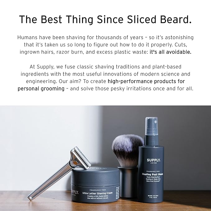Supply Healing Post Shave- Fragrance Free After Shave- Alcohol- Free Soothing Formula for Men- Nourishes, Soothes and Boost Cell Repair- for Sensitive and Acne-Prone Skin- 2 oz. Bottle