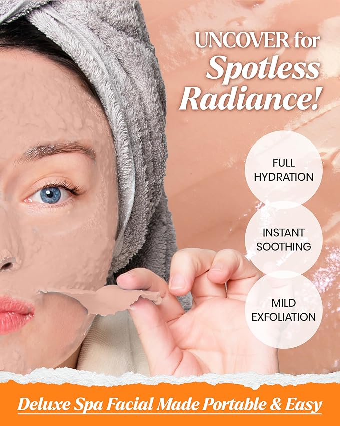 LINDSAY Vitamin Modeling Mask Cup Pack - Korean Skin Care Face Mask Modeling Pack – Single-Use Soothing Moisturizing Face Mask w/Spatula Spoon – Spa Facial Peel-off Mask (6 ea, 0.36 lb)