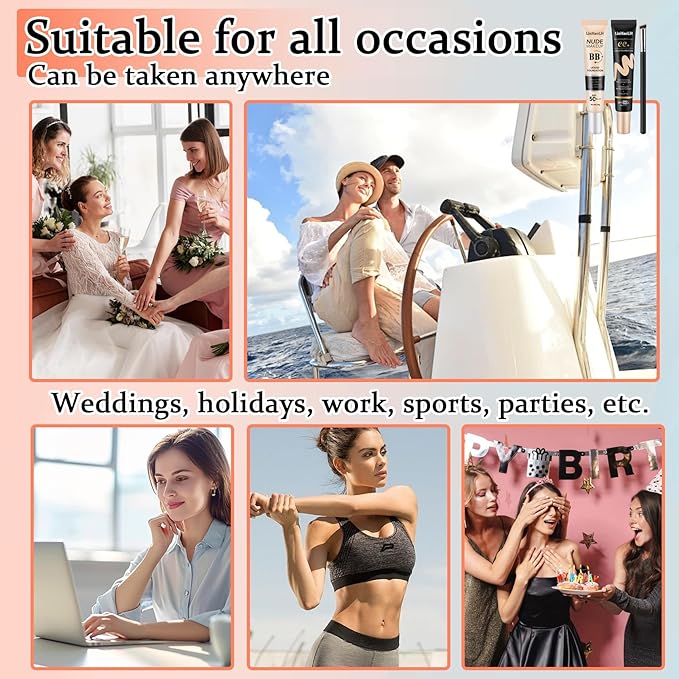 Full Coverage Concealer Foundation,Oil Control Long Lasting Lightweight Set(2 Pack)