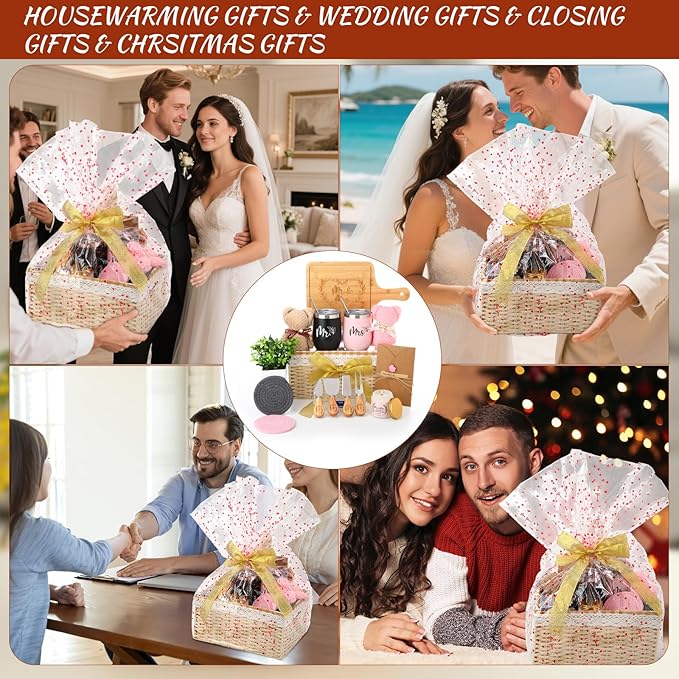 House Warming Gifts Basket 21 Pieces Housewarming Gift for New Apartment Closing Gifts for Buyers Couples Women Men New Homeowners Gift Ideas Set (Couple,Mr&mrs)