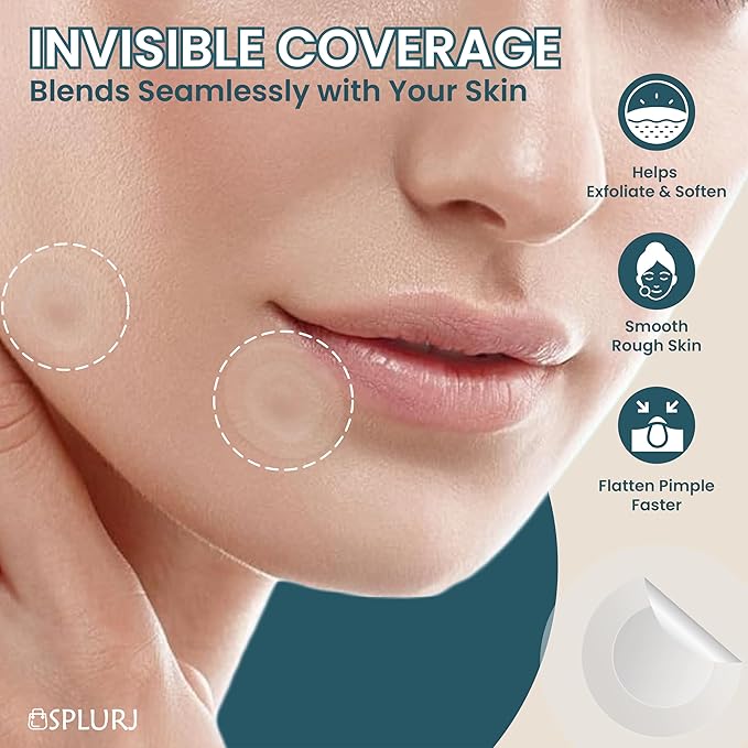 MAGIC PATCH - Pimple Patches - Invisible Fast-Acting Acne Spot Care for Face & Body - Skin Care Patch for Treating Pimples, Blackheads & Zits - Vegan Hydrocolloid - 60 Pore Patches - By SPLURJ