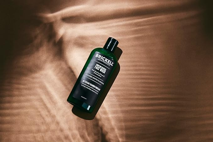 Brickell Men's Purifying Charcoal Face Wash for Men, Natural and Organic Daily Facial Cleanser, 8 Ounce, Scented