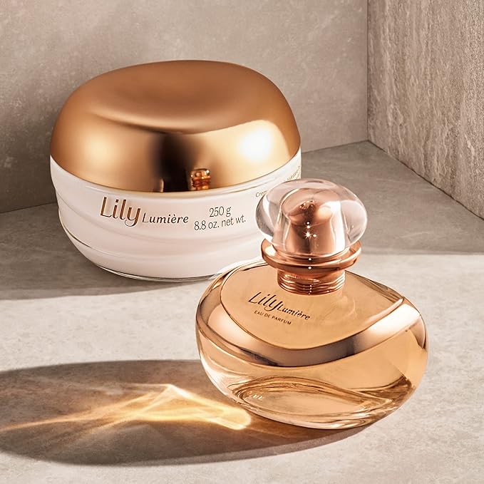 O Boticário Lily Lumiere Satin Cream, Hydrating Body Cream, 24 Hour Fragranced Body Butter for Dry Skin, 8.8 Ounce