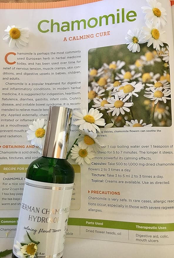 Chamomile HYDROSOL FACE Toner - Organic Floral Water to Hydrate, Calm & Sooth Sensitive Skin, Prevent Acnes, Restore pH All Skin Types & Children. USA Made - Hello Cider