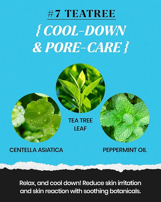 LINDSAY Cool Tea-Tree Modeling Mask Cup Pack - Korean Skin Care Face Mask Modeling Pack – Single-Use Cooling Moisturizing Face Mask w/Spatula Spoon – Spa Facial Peel-off Mask (6 ea, 0.36 lb)