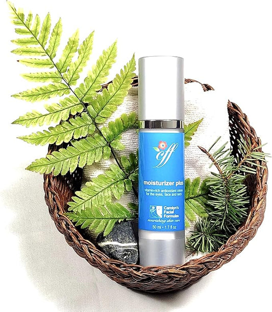 Carolyn's Facial Formulas Moisturizer Plus | Eye Cream | Cruelty-Free, Vegan Face Cream | Made in USA | Vitamin C Moisturizer for Face and Neck (50 ml – 1.7 fl oz)