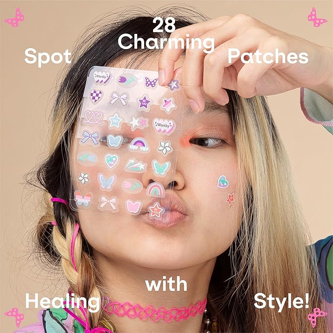 Pimple Patches Cute for Face (28 Unique Acne Patch Designs) | Hydrocolloid, Salicylic Acid, Tea Tree | Strong Adhesion, Waterproof, Vegan | Confidence Patch Be You