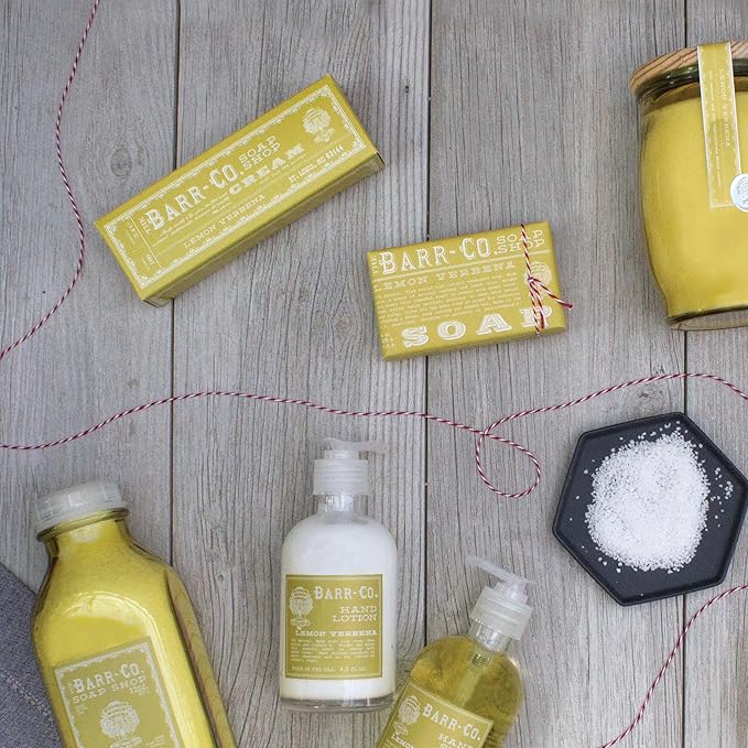 BARR-CO. Soap Shop Hand Cream Lemon Verbena, Tangy Citrus Scent with Grounding Herbs, Hand Cream for Dry & Cracked Hands, Shea Butter Cream, 3.4 fl oz