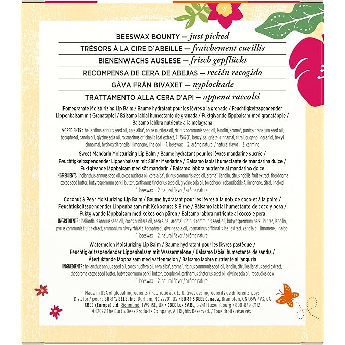 Burt's Bees Gifts, 4 Lip Balm Watermelon
