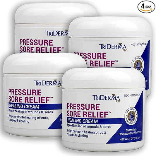 TriDerma Pressure Sore Relief Healing Cream Pack of (4) 4 Ounce Jars