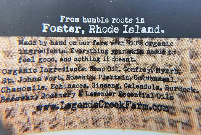 Legend's Creek Farm Herbal Salve - Healing Ointment with Hemp Oil, Comfrey, & Myrrh- Natural Balm for Chapped Skin, Scrapes, & Rashes - 1oz. Healing Balm Handmade in USA (All-Purpose Hemp S.)