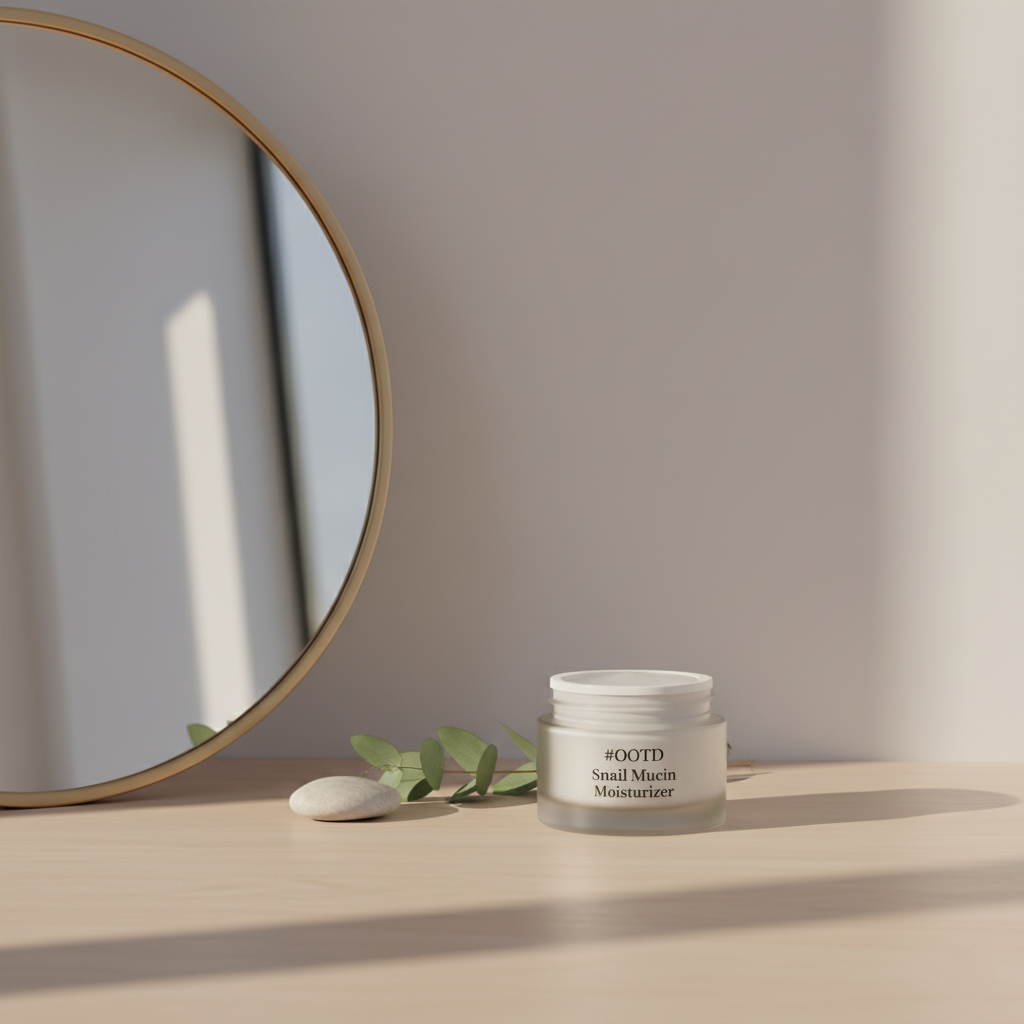 #OOTD Snail Mucin Moisturizer Cream — Korean lifting and hydrating cream for face and neck, promoting smooth, youthful, glass-skin glow.