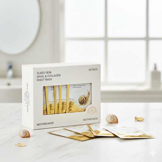 MOTHER MADE hydrating snail and collagen Korean sheet mask set of 20.