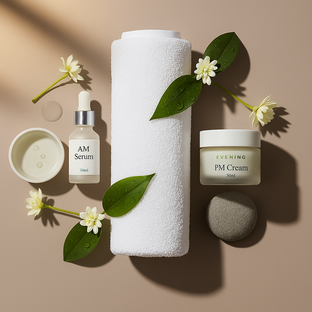 Serenity Skin daily calm and clear routine set for glowing skin