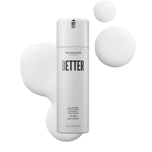 THE FACE SHOP Better All-in-one Men Daily Face Moisturizer, Aftershave with Hyaluronic Acid & Niacinamide, Lightweight, Non-sticky Formula, Hydrates & Soothes Post-Shave Irritation, Korean Skin Care