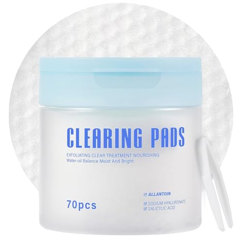 Shodu Salicylic Acid Toner Pads Face Care, Gentle Pore Shrinking Face Exfoliator Toner Pads, Soothing Skin Care Dual Texture Salicylic Acid Pad, Oil Control Deep Cleansing Facial Cotton (Pack Of 70)
