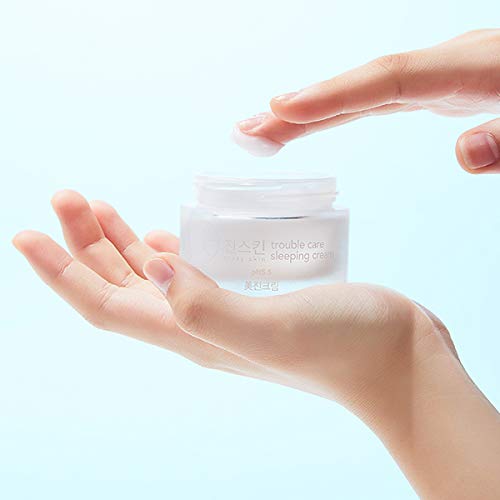 CRAZY SKIN Skin Repair Trouble Care Overnight Sleeping Face Mask 1.76oz | Centella + AHA/BHA Cream | Moisturizer for Acne-Prone Skin | Pore Minimizer Cream Mask with Eggplant Extract, Salicylic acid