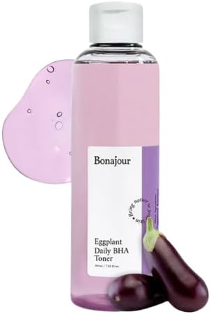 [BONAJOUR] Vegan Eggplant Daily BHA Exfoliant Toner, Salicylic Acid Gentle Exfoliating & for Acne Prone Skin Treatment Toner 7.2 fl. oz
