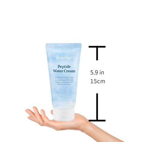 BONAJOUR] Vegan Peptide Hyaluronic Acid Moisturizing Cream for oily skin & sensitive skin (Lightweight face moisturizer), Best Anti Aging & Wrinkle, Repair, Brightening Care Lotion 3.38 Fl. oz