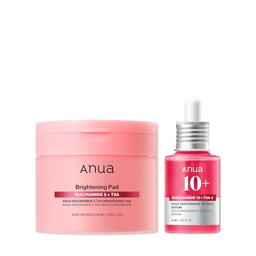 Anua Niacinamide Dark Spot Prep & Boost Duo, Mini Sheet Face for Skin Clarity, Tranexamic acid,Hyaluronic Acid for glass skin, Glow radiance synergy, Day & Night Routine, Korean skincare set