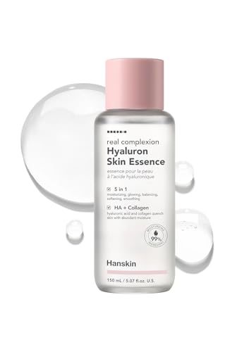 Hanskin Hyaluron Skin Essence, Hydrating Facial Astringent Toner for Dry, Dull, Sensitive Skin - Hyaluronic Acid Collagen Moisturizing Purifying Paraben-Free Korean Skincare [5.07 fl. oz.]