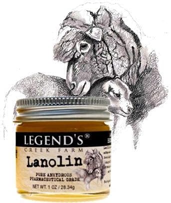 Legend's Creek Farm Nipple Balm - 100% Unadulterated Anhydrous Lanolin Cream for Chapped Skin & Irritations - 1oz. Organic Healing Balm Handmade in USA