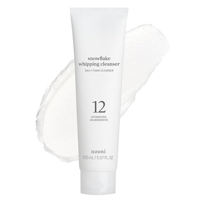NOONI Face Cleansing - Snowflake Whipping Cleanser | Korean Glass Skin Care, Kbeauty, Facial Wash, Remove Impurities, Purifying, Vegan Whipped Cream, Moisturizing, Sensitive Skin, 5.07 FL Oz