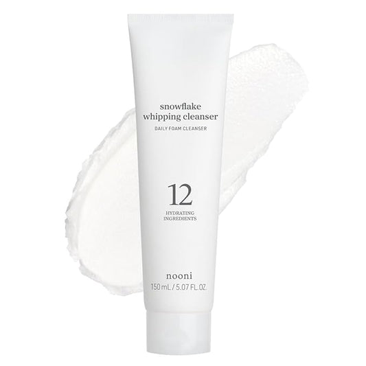 NOONI Face Cleansing - Snowflake Whipping Cleanser | Korean Glass Skin Care, Kbeauty, Facial Wash, Remove Impurities, Purifying, Vegan Whipped Cream, Moisturizing, Sensitive Skin, 5.07 FL Oz