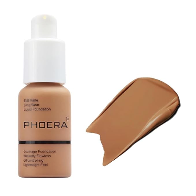 2Pcs Liquid Foundation Full Coverage 24HR Matte Oil Top (1pcs-107) 30ml