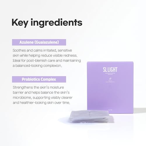 SLLIGHT Azulene Spot Control Quota Facial Pad (14 Pads, 1 Box) | Calming & Soothing Facial Pads for Sensitive Skin | Reduces Redness & Blemishes | Korean Skincare